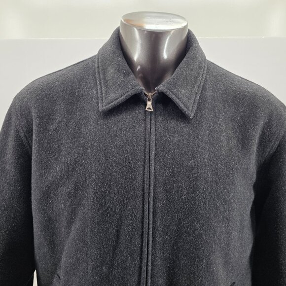 Vintage Polo Ralph Lauren Jacket Mens L Gray Wool Bomber Quilted Lined Full Zip - Picture 3 of 16